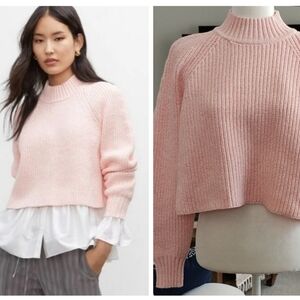 New Club Monaco Pink Crop Sweater Size M
